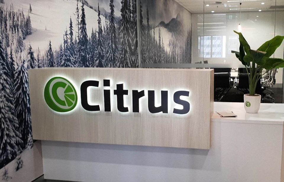 Citrus Illuminated Reception Sign